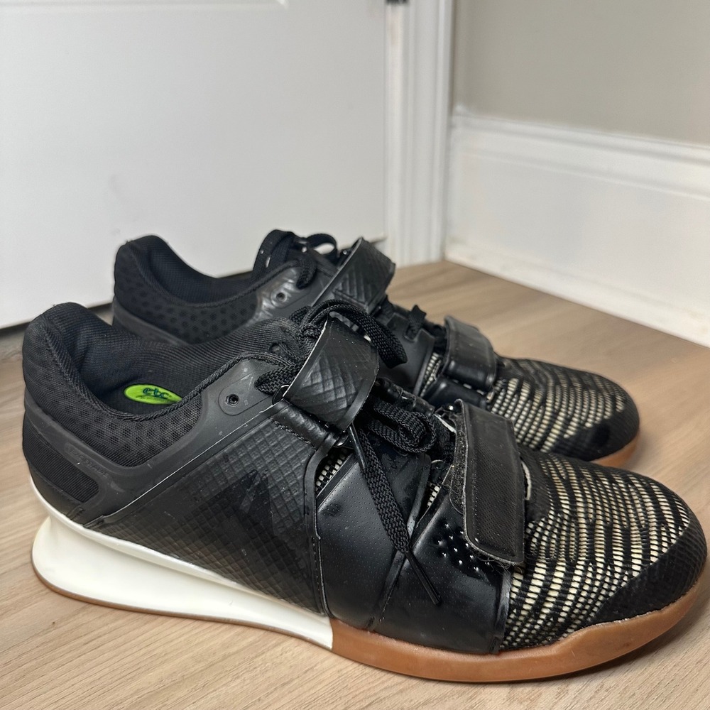 Reebok Legacy Lifter II Mens Weightlifting Shoes Black White Gum FU7872 Size 10 - Picture 2 of 7
